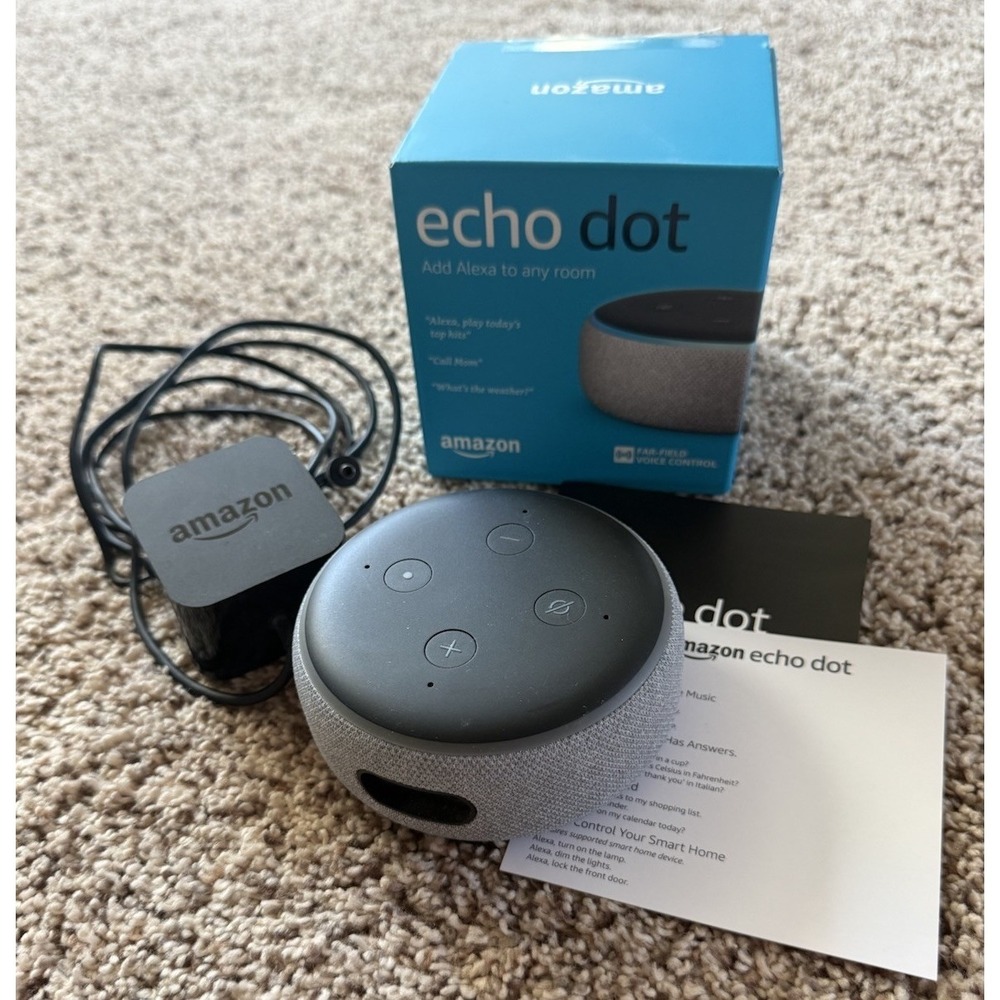 Echo Dot (3rd Gen) Smart Speaker with Alexa Light Gray in Original Box